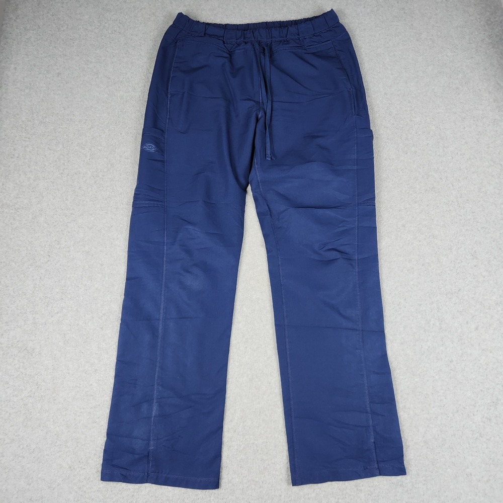 Dickies Scrub Pants Mens M Navy Blue Medical Workwear Drawstring Waist Utility